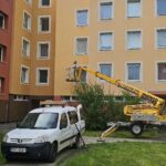Čištění fasády panelového domu s plošinou Týn nad Vltavou